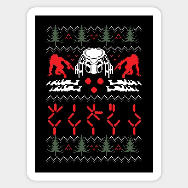 Predator Ugly Sweater - Funny Christmas Sticker by igzine